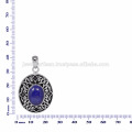 Natural Lapis Gemstone 925 Sterling Silver Pendant